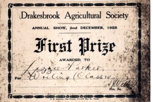 1925 & 26 Prize Card Drakesbrook Agricultural Society Parker20220613 (2)