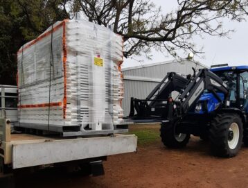 Unloading the new fencing Unloading the new fencing