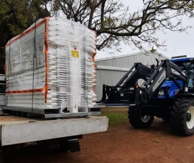 President Nick unloading the new fencing