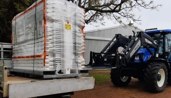 President Nick unloading the new fencing President Nick unloading the new fencing