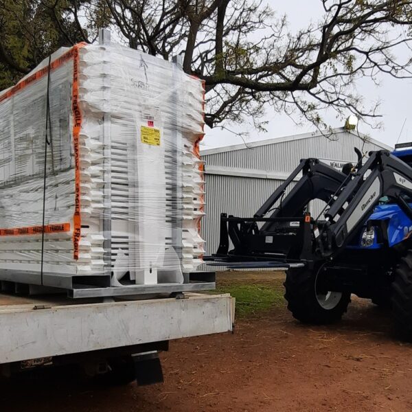 President Nick unloading the new fencing