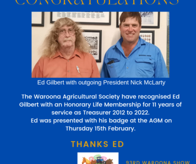 Ed Gilbert recieves Honorary Life Membership Award