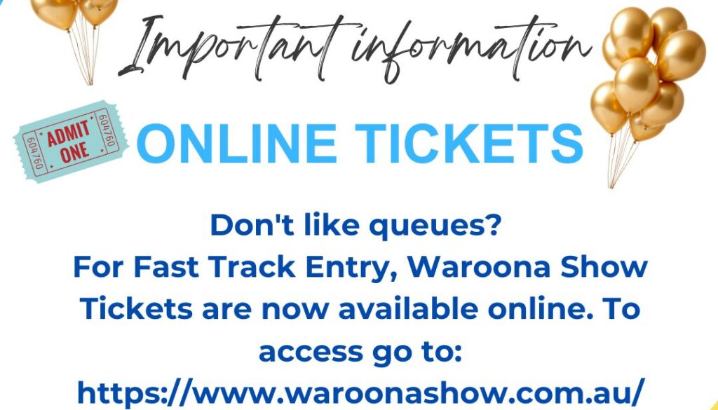 Online Tickets 2025 Waroona Show