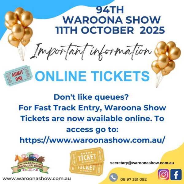Online Tickets 2025 Waroona Show